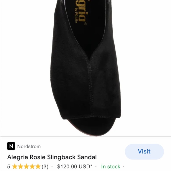 New Alegria by PG Lite Rosie Black Vegan Suede Sandals, Size 40 - Picture 3 of 9